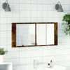 vidaXL Armadio a specchio LED rovere fumé 100x12x45 cm Anteprima dell’immagine prodotto 3