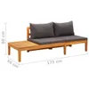 Gartenbank mit Tisch & Dunkelgrauen Kissen Massivholz Produktbild-Vorschau 9