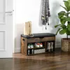 Botník s lavicí VASAGLE hnědý 80×30×44 cm Náhled obrázku produktu 4