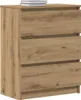 A wooden sideboard with three drawers is shown against a white background. Náhled obrázku produktu