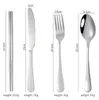 Reisebesteck Camping Besteck, 9-Teilig Edelstahl Outdoor Produktbild-Vorschau 2