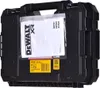 A black carrying case for a Dewalt tool, with a manual visible inside a clear plastic sleeve. Produktbild-Vorschau