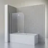 A modern bathroom bathtub with a glass shower screen. Produktbild-Vorschau