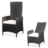 Chaise de jardin en poly rotin réglable Fauteuil relax noir Voir les images du produit 1