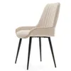 A beige upholstered chair with black legs is shown against a white background. Produktbild-Vorschau