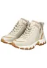 A pair of beige winter boots with fur lining and brown accents, shown from a side-angle on a white background. Produktbild-Vorschau