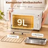HOMCOM Minibackofen 9L Mini Ofen mit Backblech, Grillrost, Produktbild-Vorschau 3