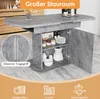 A modern dining table with storage cabinets, showcasing its features and design. Anteprima dell’immagine prodotto