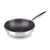 A stainless steel wok with a honeycomb pattern inside, shown on a white background. Podgląd zdjęcia produktu