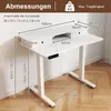 COSTWAY Sitz-Steh-Schreibtisch höhenverstellbar, Produktbild-Vorschau 7