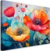 Leinwandbild Blumen Mohnblumen Abstraktion 90x60 Feeby Bunt Produktbild-Vorschau 1