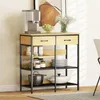 HOMCOM Sideboard, Kommode mit 2 Schubladen, 3 offenen Produktbild-Vorschau 2