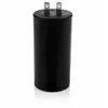 A black cylindrical capacitor with two metal prongs on top, isolated on a white background. Produktbild-Vorschau