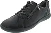 A single black leather sneaker with a side zipper and laces is shown against a white background. Produktbild-Vorschau