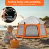 WISFOR Laufstall mit Pop-Up Funktion, UV Schutz, 6-eckiger Produktbild-Vorschau 5