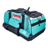 A teal and black Makita transport bag with multiple pockets and handles, shown from a side angle against a white background. Podgląd zdjęcia produktu