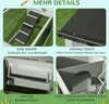 A collage of four close-up images showcasing different features of a pet habitat, with descriptive text overlays. Podgląd zdjęcia produktu