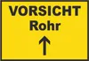 Vorsicht Rohr mit Richtungspfeil oben Schild A2 (420x594mm) Produktbild-Vorschau 1