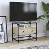 vidaXL TV-Schrank mit Glasplatte Sonoma-Eiche 60x35x51cm Produktbild-Vorschau 2