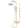A gold shower system with dimensions indicated by text overlays. Náhled obrázku produktu
