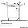 Diagram showing installation dimensions and ventilation requirements for a built-in appliance. Produktbild-Vorschau