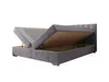 A bed with its storage compartment open, shown against a white background. Produktbild-Vorschau