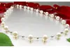 Perlenkette Collier Armband Ohrringe Schmuck-Set weiß echte Produktbild-Vorschau 4