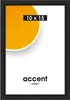 A product image of a black picture frame with a graphic element and text. Produktbild-Vorschau
