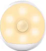 A white, circular night light with a central sensor and six illuminated sections. Podgląd zdjęcia produktu