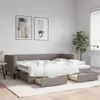 vidaXL Rozkládací postel se zásuvkami Taupe 90x200 cm Látka Náhled obrázku produktu 2