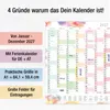 Wandkalender 2027 A1 Aquarell Splash – Großer Jahresplaner Produktbild-Vorschau 4
