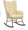 vidaXL Fauteuil à bascule avec tabouret blanc crème velours Voir les images du produit 18