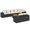 vidaXL 9-tlg. Garten-Sofagarnitur mit Kissen Schwarz Poly Produktbild-Vorschau 1
