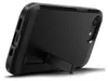 A black iPhone case with a kickstand is shown from a side angle. Náhled obrázku produktu