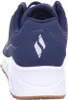The back view of a blue and white sneaker. Anteprima dell’immagine prodotto