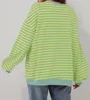 ASKSA Damen Sweatshirt Oversized Gestreift Farbblock Produktbild-Vorschau 6