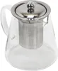 A clear glass teapot with a stainless steel infuser and lid. Podgląd zdjęcia produktu
