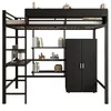 Hochbett mit Schreibtisch, Kleiderschrank und Regal, 90x200 Produktbild-Vorschau 1