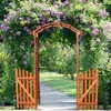 Arco di rose marrone con porte Pergola Griglia di sostegno Anteprima dell’immagine prodotto 4
