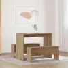 A dining table and bench set in a room with a painting on the wall. Náhled obrázku produktu