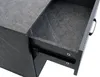 A close-up view of an open drawer in a gray marble-effect nightstand. Produktbild-Vorschau