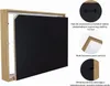 The back of a wooden picture frame is shown, with close-up insets detailing its features. Náhled obrázku produktu