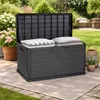 Mojawo® Kissenbox Auflagenbox Sitzbank für Gartenbox Gartentruhe Anthrazit 170L Produktbild-Vorschau