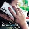 A person is holding a phone to their ear, with a clear phone case on it. Produktbild-Vorschau