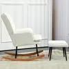 HOMCOM Schaukelstuhl Schwingsessel mit Hocker Relaxsessel Produktbild-Vorschau 7