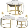 Couchtisch 2er Set mit Metallgestell Ø(80+60)cm Rund Produktbild-Vorschau 6