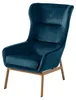 home24 Ohrensessel - inkl. Hocker - Samt - Marineblau Produktbild-Vorschau 6