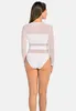 Body Teyli a maniche lunghe in rete per donna Stripy Female Anteprima dell’immagine prodotto 4