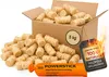 A box filled with fire starters, with some scattered in front, and a product label. Produktbild-Vorschau