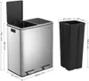 SONGMICS Mülltrenner 2 x 30,0 l silber Produktbild-Vorschau 19